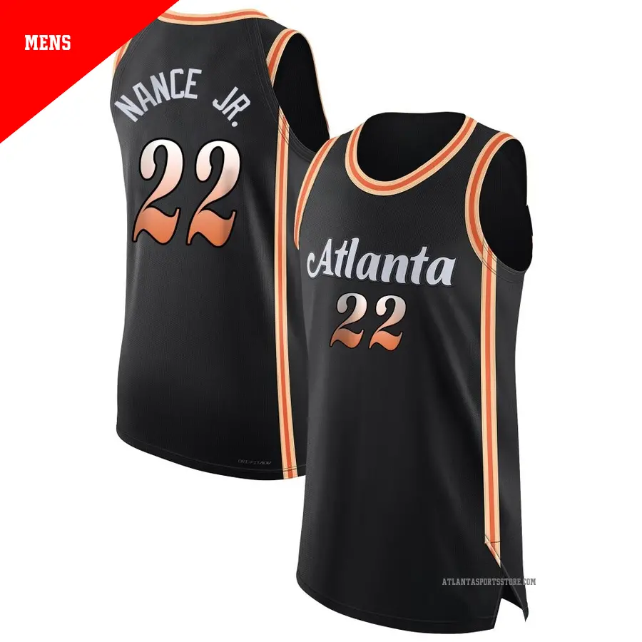 ＃22 Men's Larry Nance Jr. Atlanta Hawks 2022/23 Authentic Black City Edition Jersey