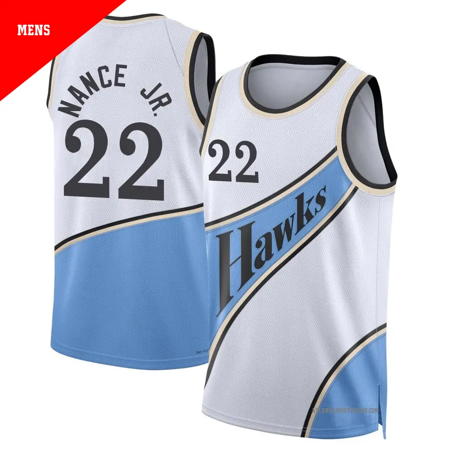 ＃22 Men's Larry Nance Jr. Atlanta Hawks 2024/25 Swingman White City Edition Jersey
