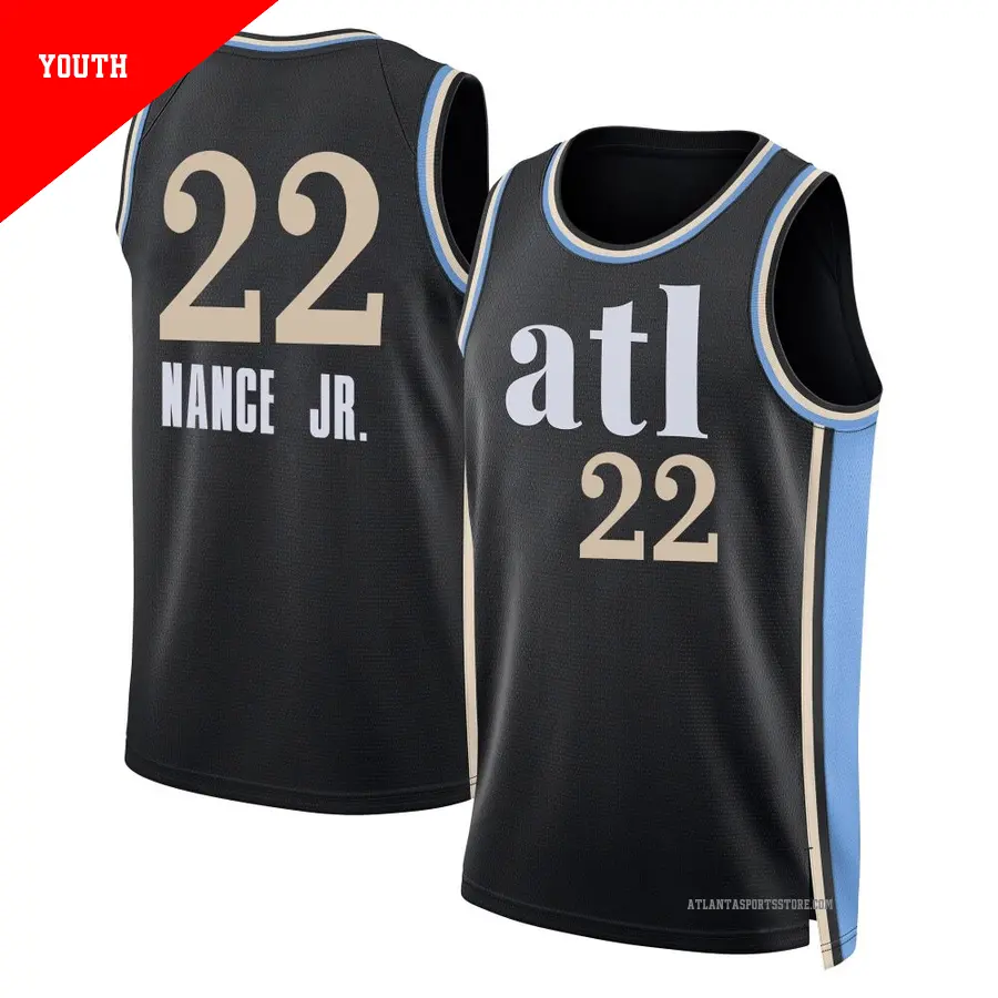 ＃22 Youth Larry Nance Jr. Atlanta Hawks 2023/24 Swingman Black City Edition Jersey
