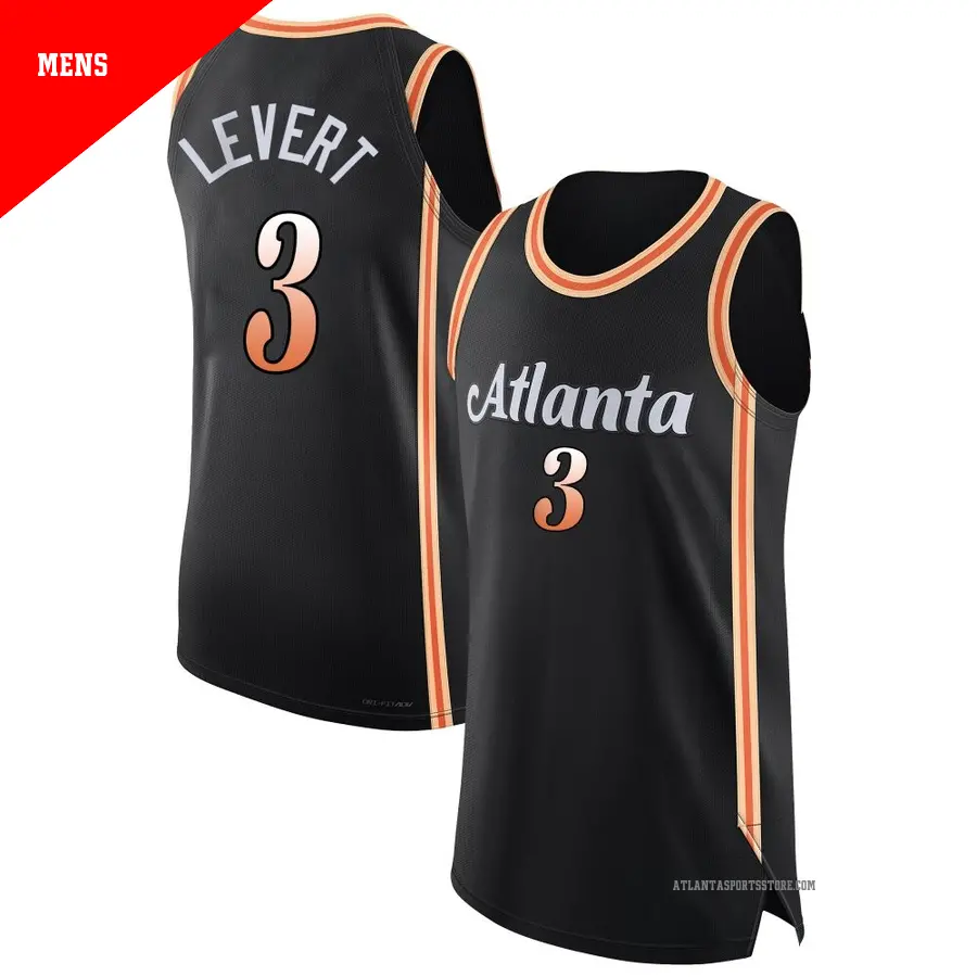 ＃3 Men's Caris LeVert Atlanta Hawks 2022/23 Authentic Black City Edition Jersey