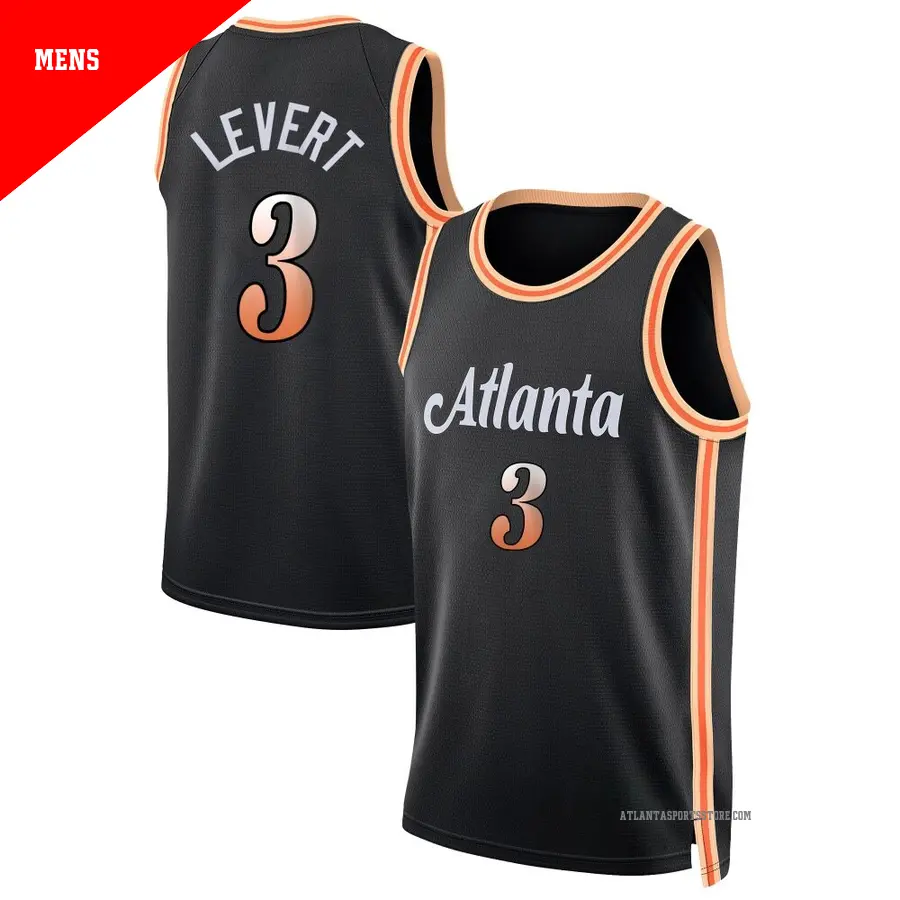 ＃3 Men's Caris LeVert Atlanta Hawks 2022/23 Swingman Black City Edition Jersey