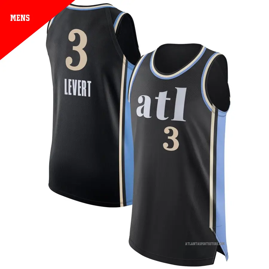 ＃3 Men's Caris LeVert Atlanta Hawks 2023/24 Authentic Black City Edition Jersey